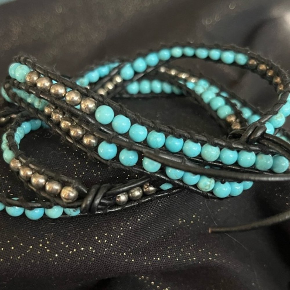 Faux Turquoise Wrap Bracelet